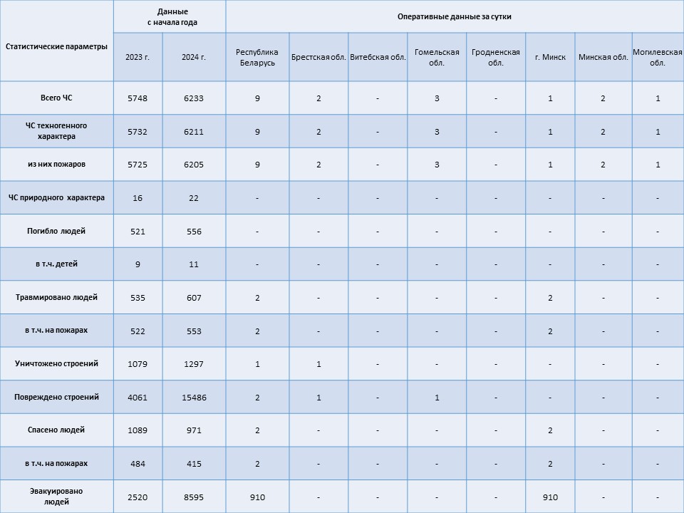 Информация о чрезвычайных ситуациях №366 с 06-00 часов 30 декабря 2024 г. до 06-00 часов 31 декабря 2024 г.